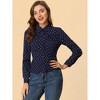 INSPIRE CHIC Women's Vintage Heart Elegant Button Front Blouse Peter Pan Collar Top Shirts - 3 of 4