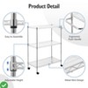 Kitchen Utility Rolling Cart 3 Tier Metal Storage Trolley w/Wheels Wire Rolling Cart Serving Storage Cart - 4 of 4
