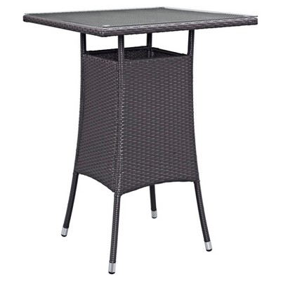 Convene Small Square Outdoor Patio Bar Table - Espresso - Modway