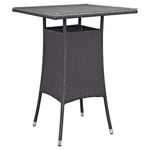 Convene Small Square Outdoor Patio Bar Table Espresso Modway