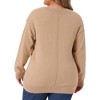 Women's Plus Size V Neck Long Sleeve Knit Solid Casual Basic Sweater - Agnes Orinda - 4 of 4