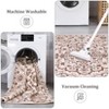 Modern Washable Area Rug for Living Room, Floral Print Floor Rug with Non Slip Backing, Low Pile Stain Resistant Indoor Carpet for Dorm - 4 of 4