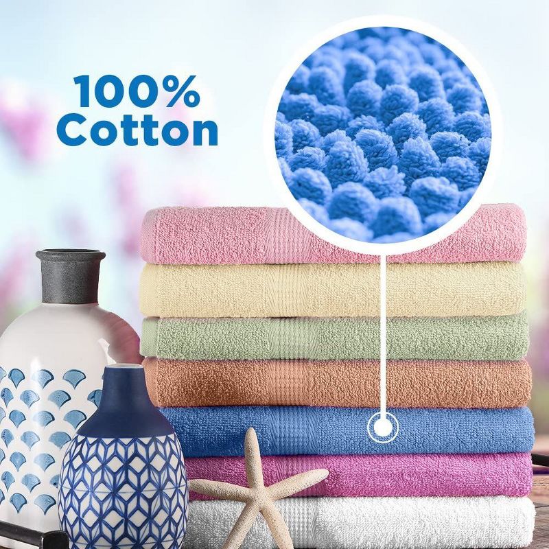 Deluxe Hotel 7-Pack 100% Cotton Bath Towels Extra Absorbent Plush & Durable for Ultimate Comfort And Quality - 27" x 52", 3 of 5