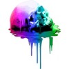 Junior's Design By Humans Melting Skull with Vibrant Colors By robotface T-Shirt - 2 of 3