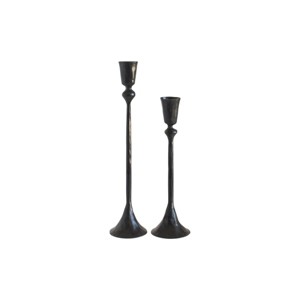 Slickblue Iron Candle Holder Set of 2, Hand-Forged Taper Stands with Weighted Base, Brass or Black, 9.5–12in - 1 of 4