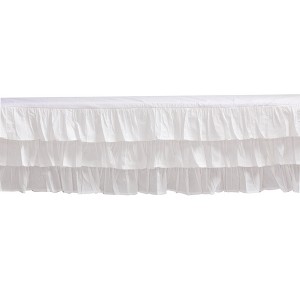  Bacati - 3 Layer Ruffled Crib/Toddler Bed Skirt - White - 1 of 4