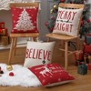 Christmas Decoration Pillow Covers 18 x18 Set of 4 Farmhouse Decorative Throw Pillows for Home Deer Rustic Xmas Tree Pillow Cases for Sofa Couch - 3 of 4