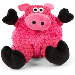 goDog Checkers Just for Me Sitting Pig Squeaky Plush Dog Toy, Chew Guard Technology - Pink, Mini - 1 of 1