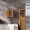 LOVMOR Bathroom Bamboo Wall Cabinet with Towel Rack,Wall Mounted Toilet Storage Box for Bathroom,Kitchen,Living Rooms and Dining Rooms - 3 of 4