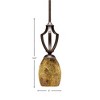 Toltec Lighting Zilo 1 - Light Pendant in  Dark Granite with 5" Gold Fusion Shade - 2 of 2