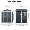 GDFStudio Mica Modern 72" Modern Plastic Outdoor Storage Shed with Floor and Lockable Door - 3 of 4