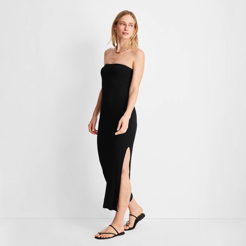 Zarah strapless high slit hotsell midi dress