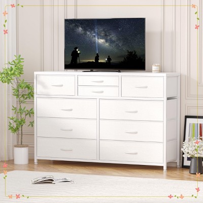 Dresser TV Stand with 10 Drawers, Media Console Table, Entertainment Center for 55/50/43 Inch TV