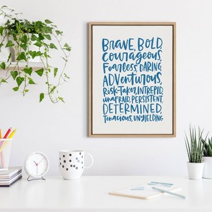 18" x 24" Sylvie Brave Bold by Alicia Schultz Framed Wall Canvas Natural - Kate & Laurel All Things Decor - 1 of 4