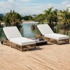 Mshliw Outdoor Lounge Chair Set of 2, Patio Chaise Lounge, Rattan Outdoor Lounge Chair with Cushion, Wheels for Poolside, Backyard, and Garden - 2 of 4