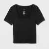 Women's Slim Fit Seamless Short Sleeve Square Neck Baby T-Shirt - A New Day™ - 4 of 4