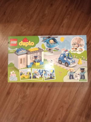 LEGO DUPLO Rescue Police Station 10959 Push & Go Juguete con luces y sirena  Plus helicóptero, juguetes de aprendizaje temprano para niños y niñas de 2