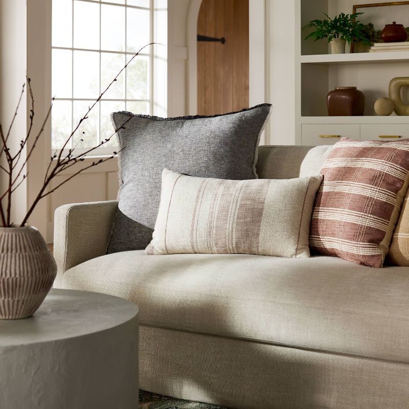 Oversized Reversible Linen Square Throw Pillow with Frayed Edges - Threshold™ designed with Studio McGee, 3 of 11