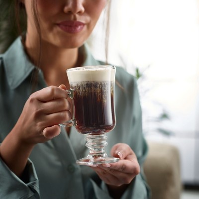 Libbey Clear Glass Irish Coffee Mug Set, 8.5-Ounce, Set of 4