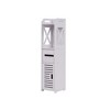 VECELO Bathroom Corner Shelf, Narrow Storage Cabinet with Toilet Paper Scroll & Magnetic Door for Small Space, White - 2 of 4