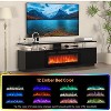 Acekool 70" Fireplace TV Stand with 36" Electric Fireplace, 2-Tier Entertainment Center with Storage Cabinets and LED Flame Colors, Black - 3 of 4
