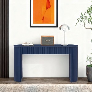 Luxystar Modern Console Table with 2 Concealed Drawers, Oval Top and Fluted Design for Entryway and Living Room - 1 of 4