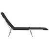 vidaXL Folding Sun Loungers 2 pcs Steel and Fabric Black - 3 of 4