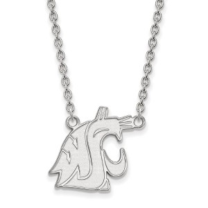 Black Bow Jewelry Sterling Silver Washington State Cougars NCAA Necklace 18 Inch - 1 of 4