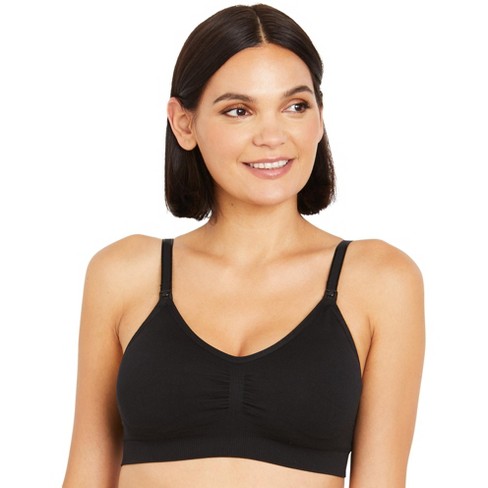 Average Busted Seamless Maternity And Nursing Bra (a-d Cup Sizes) - Black,  S