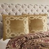 Gracie Mills Mallor Geometric Embroidered Velvet European Pillow Sham - 3 of 4