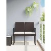 40.7"2-Seater Patio Bench with Cushions Brown PP Rattan - 2 of 4