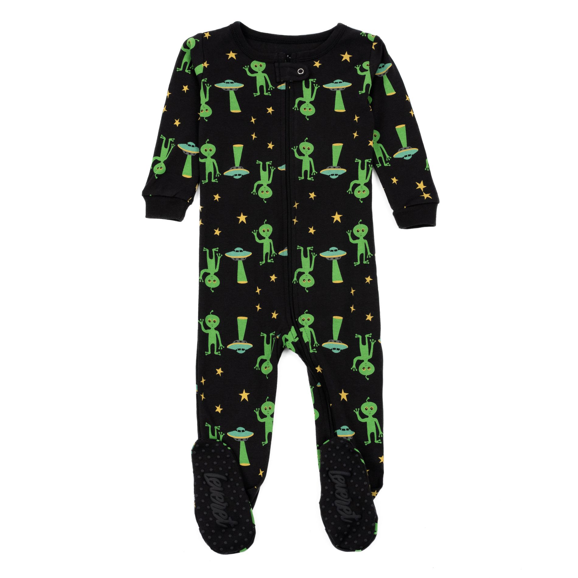 Leveret Footed Cotton Pajamas Alien 12-18 Month
