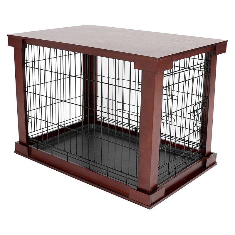 Merry Pet Cat Washroom Bench w/ Partition Wall + Cage w/ Protection Box EndTable, 3 of 7