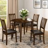 Royal Hampton Dining Table with Ladder Back Style Chairs, Set of 5, Brown - 2 of 4