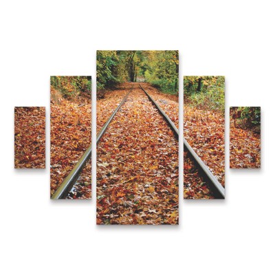 Trademark Fine Art Susan Vizvary Photography Looking Down the Tracks 5 Piece Panel Set Art
