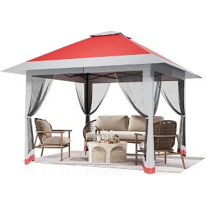 13x13 Pop-Up Canopy Tent with Mosquito Netting, Heavy Duty Gazebo with Waterproof UV Double Roof - 1 of 4