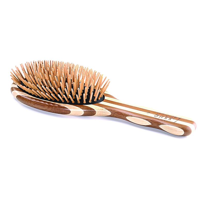 Bass Brushes The Green Brush - Premium Bamboo Handle and Bamboo Pin Style & Detangle Hair Brush, 3 of 6
