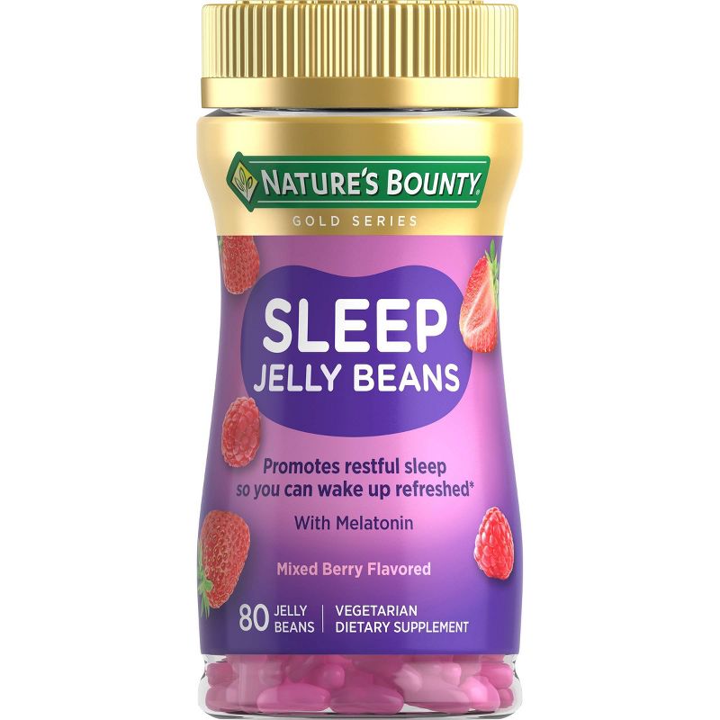 Nature&#39;s Bounty Adult Melatonin Sleep Aid Chewable Jelly Beans - Mixed Berry - 80ct, 1 of 8