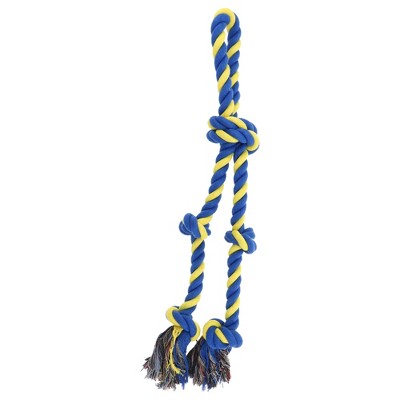 Unique Bargains Knots Shape Dog Chew Rope Rose Blue Yellow 1 Pc