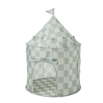 3 Sprouts Kids Recycled Fabric Play Tent - Checkerboard Green