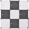 vidaXL Storage Cube Organizer Shoe Shelf with 6/9 Compartments Black/White - Black and White - 3 of 4