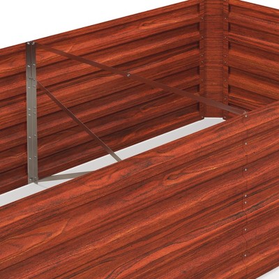 Large Dark Brown Galvanized Steel Outdoor Raised Garden Bed