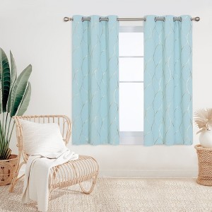 Deconovo Gold Line 52 Width Curtain Panel Pair (2 Panel) - 1 of 4