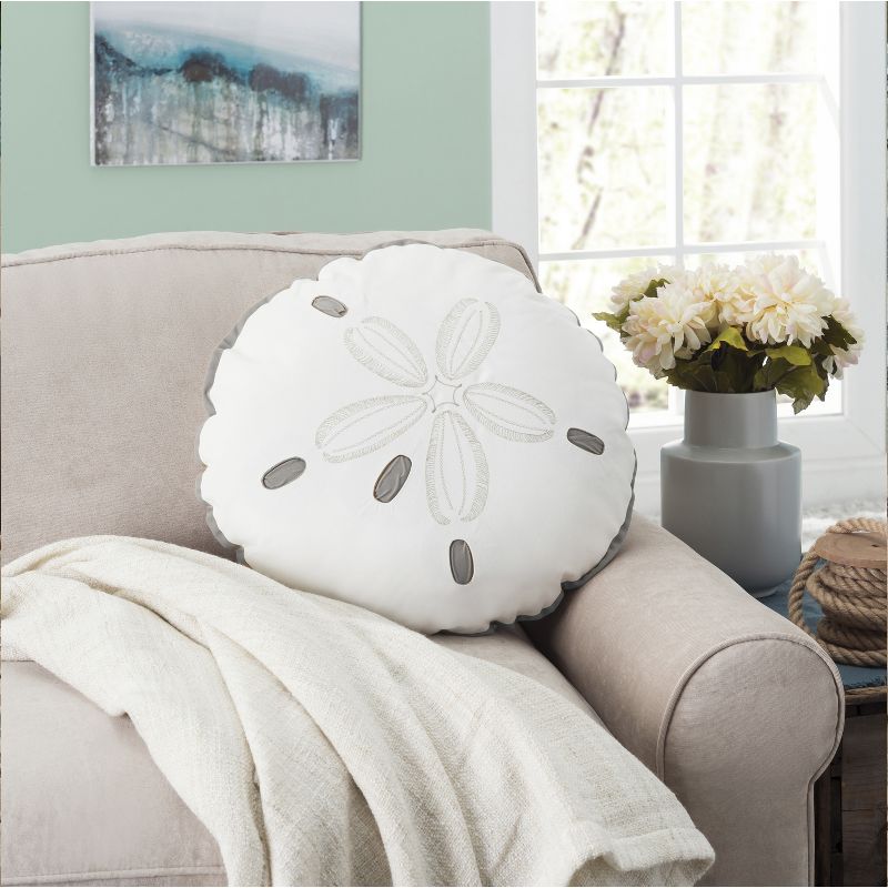 RightSide Designs Sand Dollar Shaped Indoor / Outdoor Throw Pillow, 3 of 6