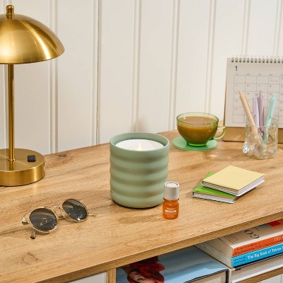 Green Flameless Candle Diffuser with Essential Oil