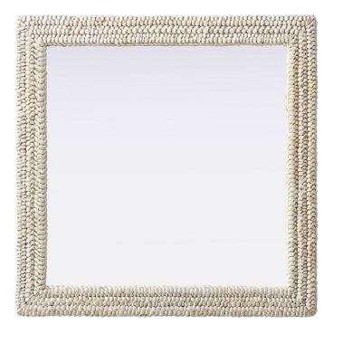 Elegant Lighting Rectangle Cornhusk Mirror 36x36 in Linen White
