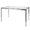 LumiSource Fuji 47" Modern Dining Table Stainless Steel/Clear Glass: Sleek 4-Seater, Rectangular Top, Kitchen Furniture - 3 of 4