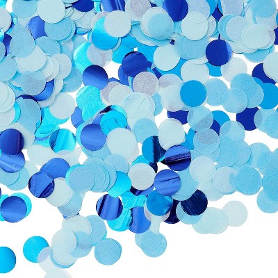 4oz Blue Round Circle Confetti Tissue Paper for Table, Baby Shower Gender Reveal Birthday Party Supplies Favors Decorations