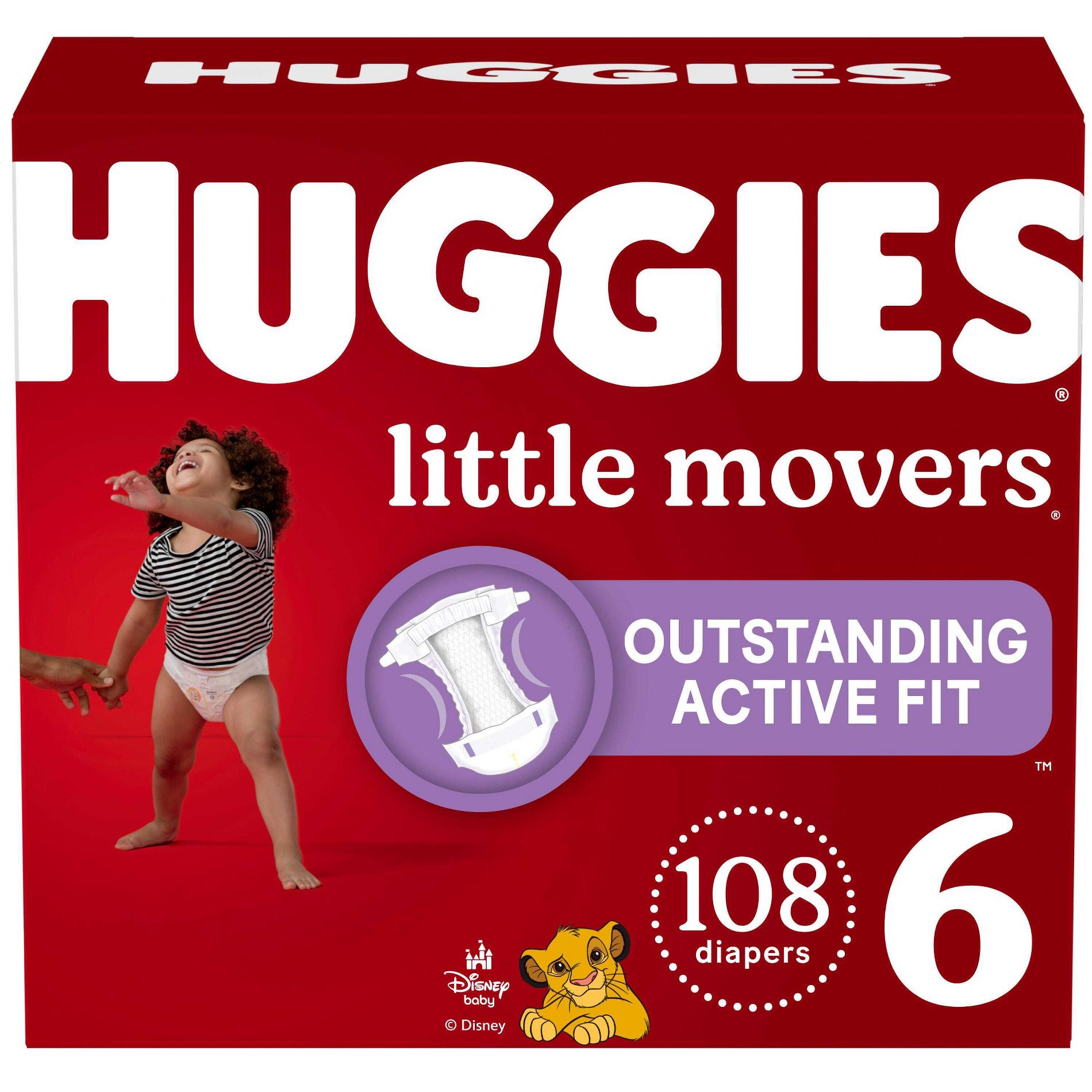 Huggies Little Movers Active Fit Diapers  - Size 6 - 108ct