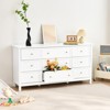 VEVOR 9 Drawer Dresser, Wooden Chest of Drawers with Sliding and Anti-tip Device, Retro Minimalist Dresser Chest, White - 2 of 4